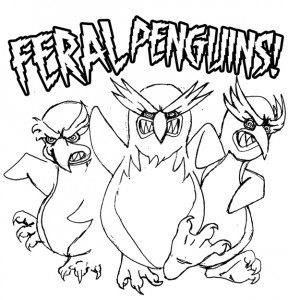 Feral Penguins T-Shirt Idea Sketch